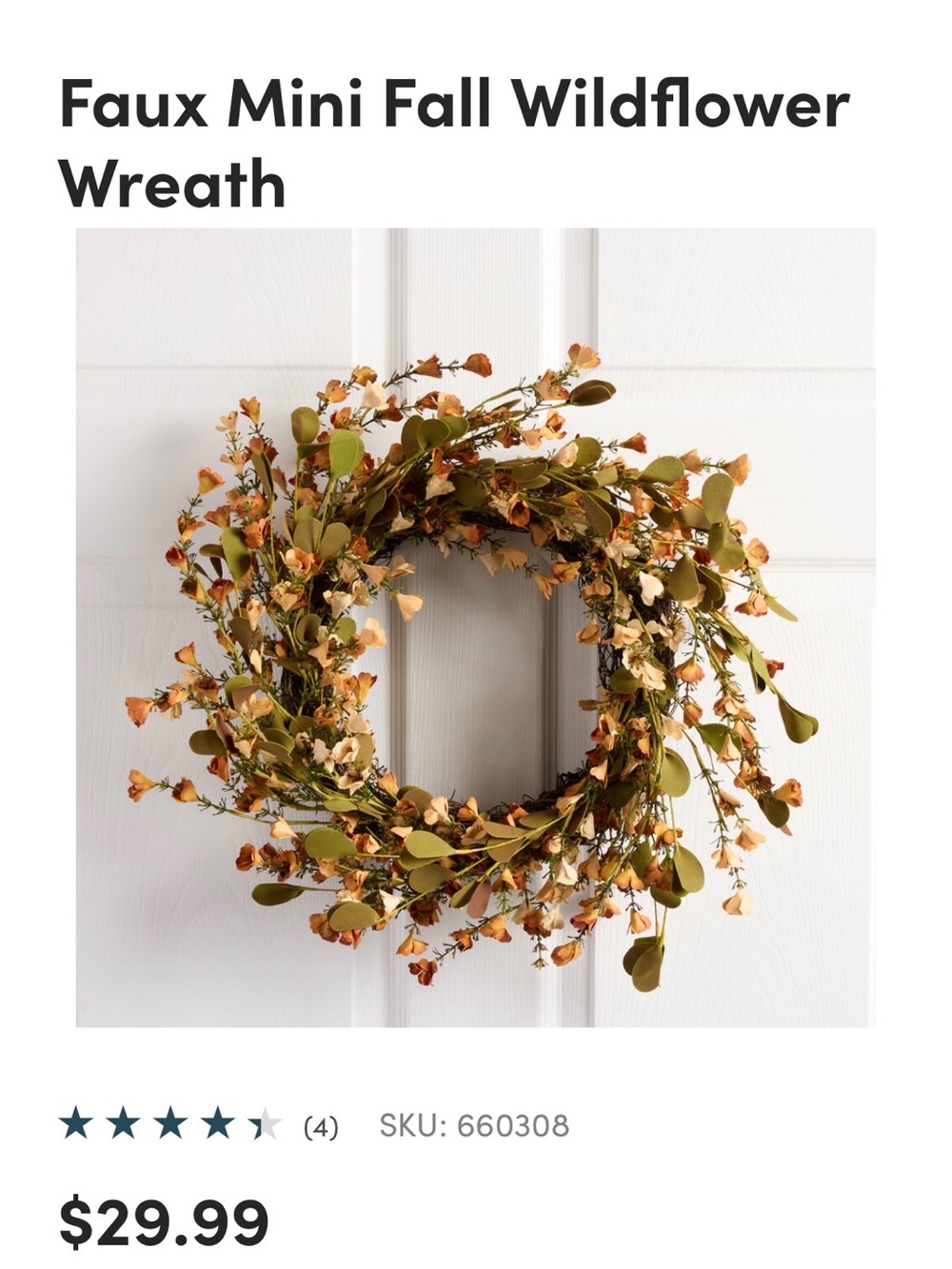 World Market Fall Wildflower Wreath
